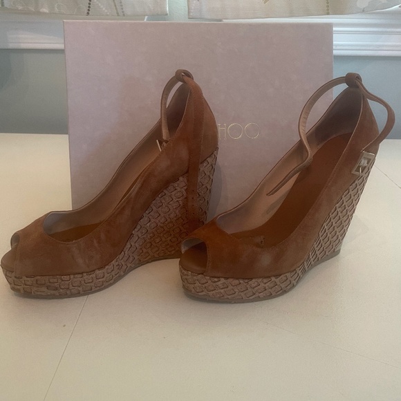 Jimmy Choo size 7 1/2 Pacific cork Wedges - Picture 1 of 12